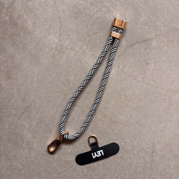 Schlüsselanhänger / Handyband, gschwarz-weiß