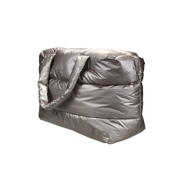 Puffy Weekend Bag "Camill", greige-gold