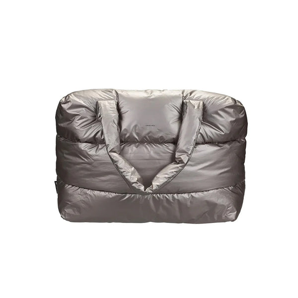 Puffy Weekend Bag "Camill", greige-gold