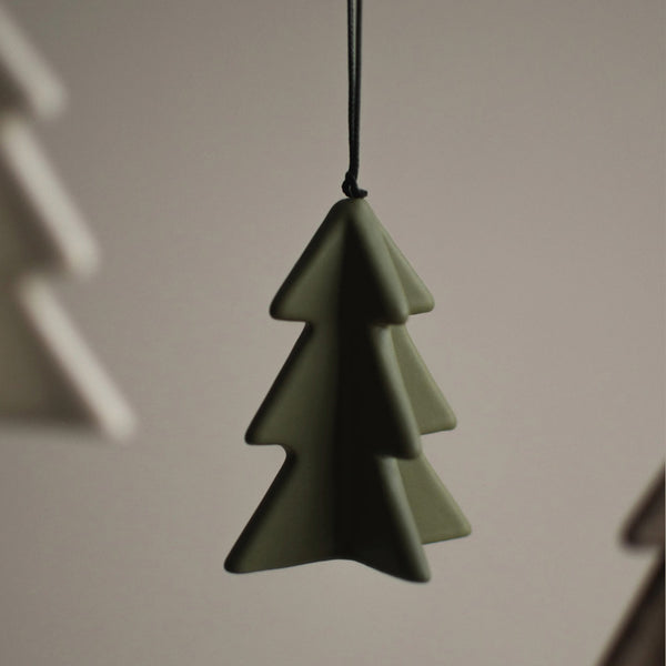 Anhänger "Winter Tree", Keramik, grün