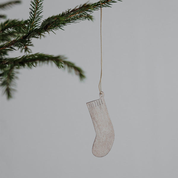 Anhänger "Weihnachtsstrumpf", beige