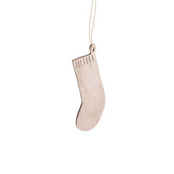Anhänger "Weihnachtsstrumpf", beige