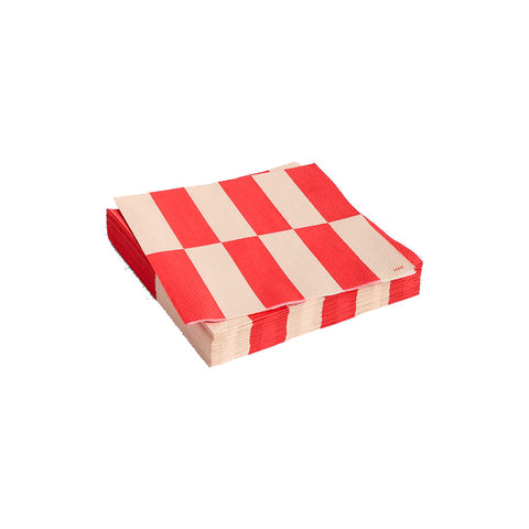 Lunch-Serviette "Pattern", off-white / rot, Grösse M