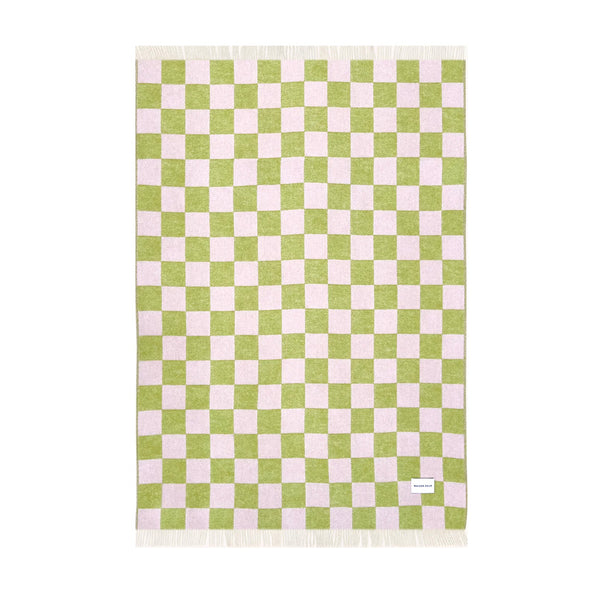 Decke "Checkerboard", kiwi/pink