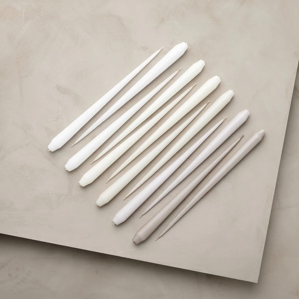 4er-Set Peitschenkerzen, linen grey