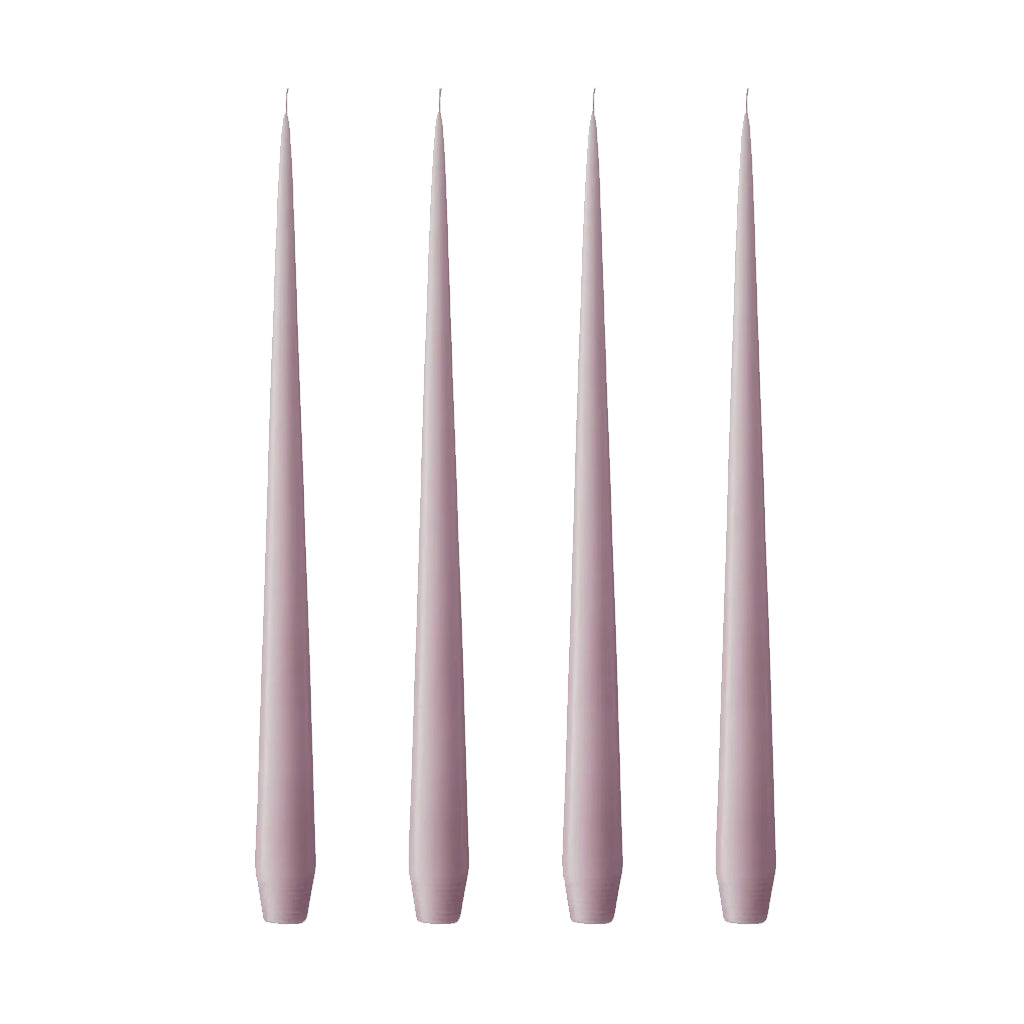 4er Set Peitschenkerzen, soft rose