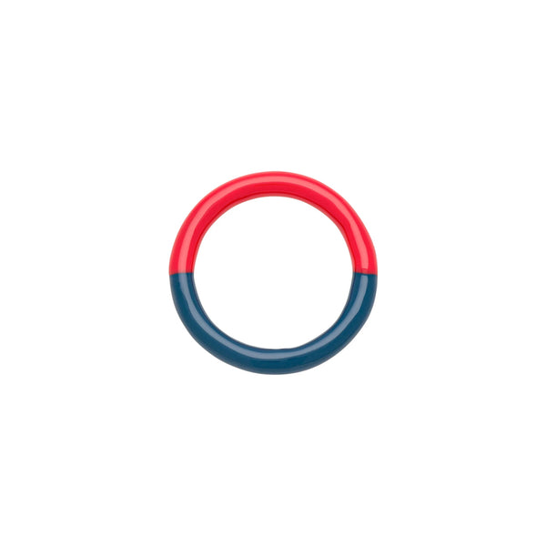 Ring "Double Color Ring", Retro Dark Blue / Hot Coral