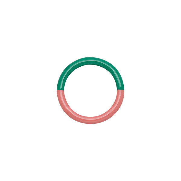 Ring "Double Color Ring", Light Green / Burnt Coral