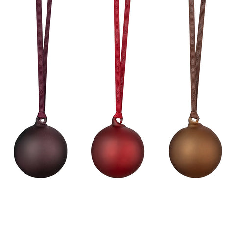 6-er Set Weihnachtskugeln "Juhla", rot/violett/braun