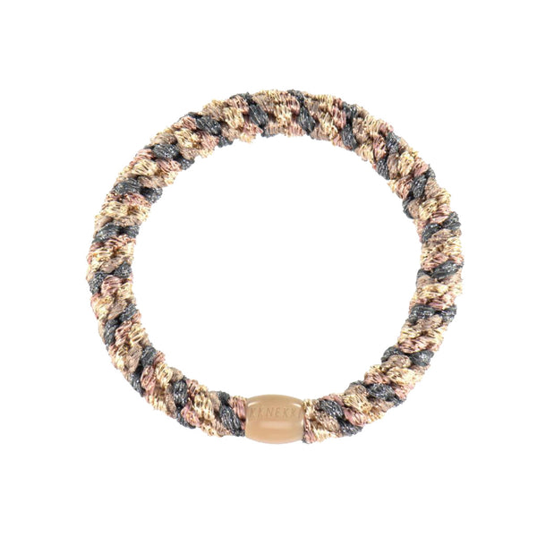 Haar- und Armband "Kknekki", steelgrey taupe glitter