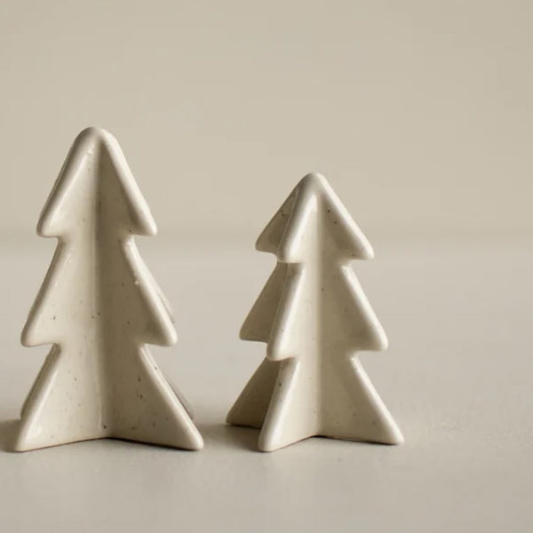 Weihnachtsdeko "Winter Tree L", Keramik, vanilla