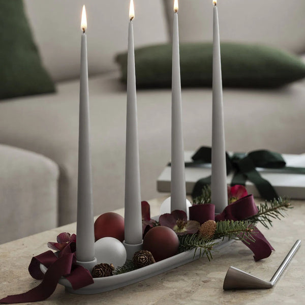Ovaler Adventskerzenständer "Vela", moonbeam