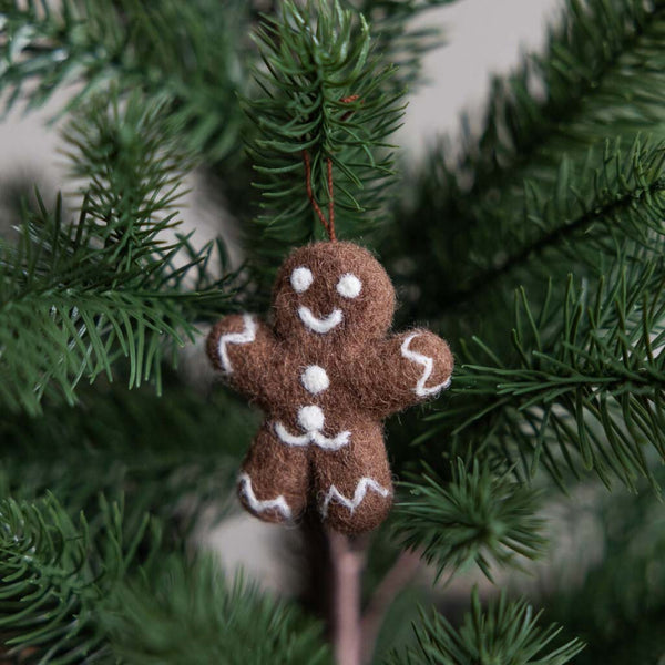 Filz-Anhänger "Lebkuchenmann", braun