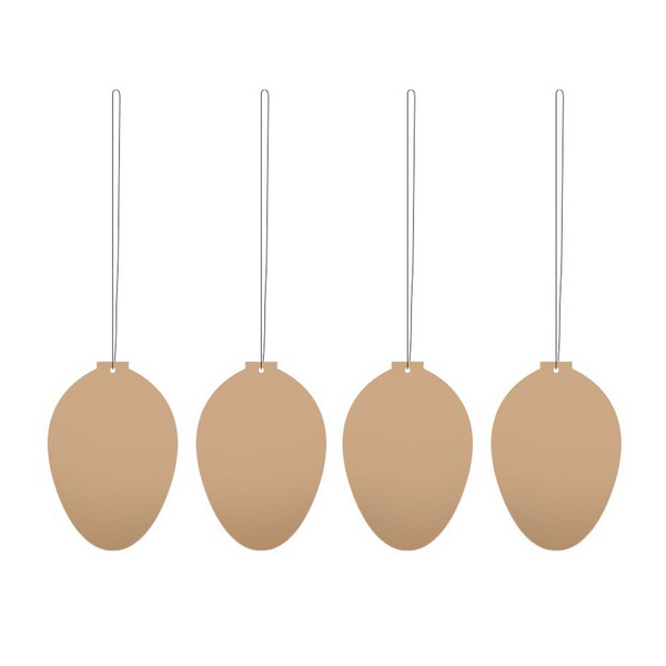 Anhänger "Ei", 4er-Set, café au lait