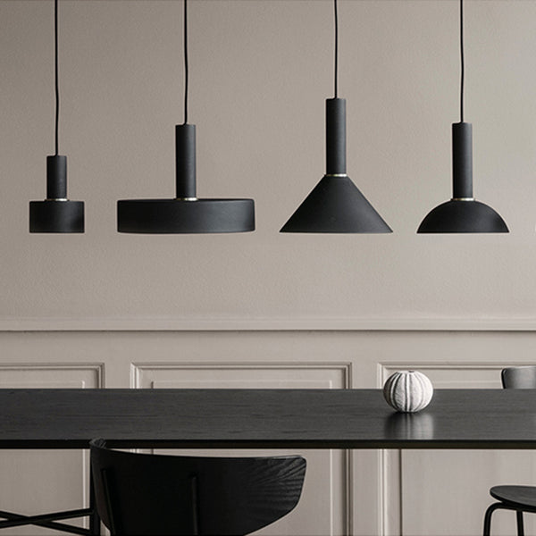 Pendelleuchte: Leuchtschirm "Dome Shade" mit Sockel "Pendant Low", Collect Lightning Serie, schwarz