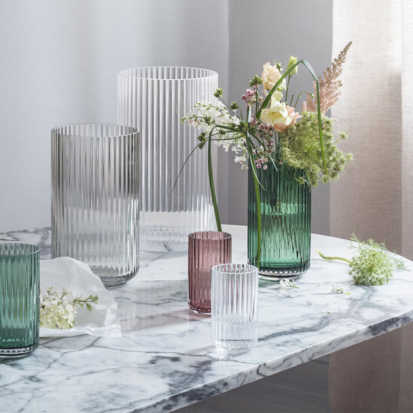 Vase, Glas, grün, verschiedene Grössen