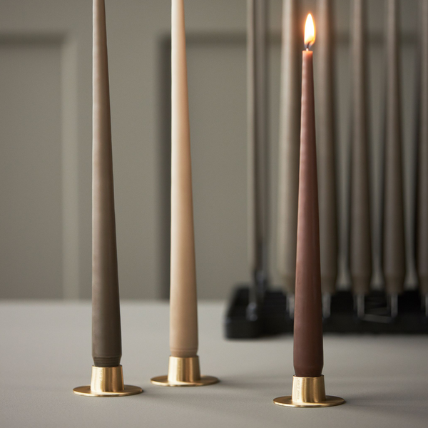 2er-Set Kerzenhalter für Kerzen mit D 2.6cm, silber matt