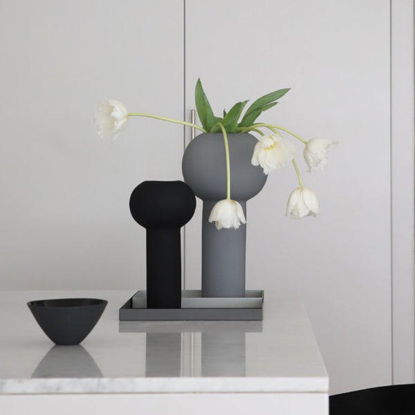 Vase "Pillar", Keramik, Grösse L, grau